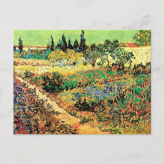 Carte Postale Jardin fleuri avec sentier par Vincent van Gogh (Devant)