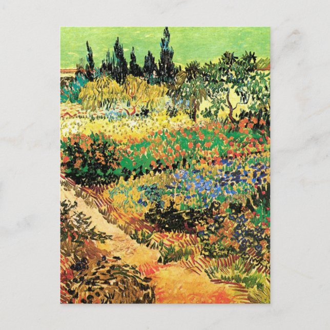 Carte Postale Jardin fleuri avec sentier par Vincent van Gogh (Devant)