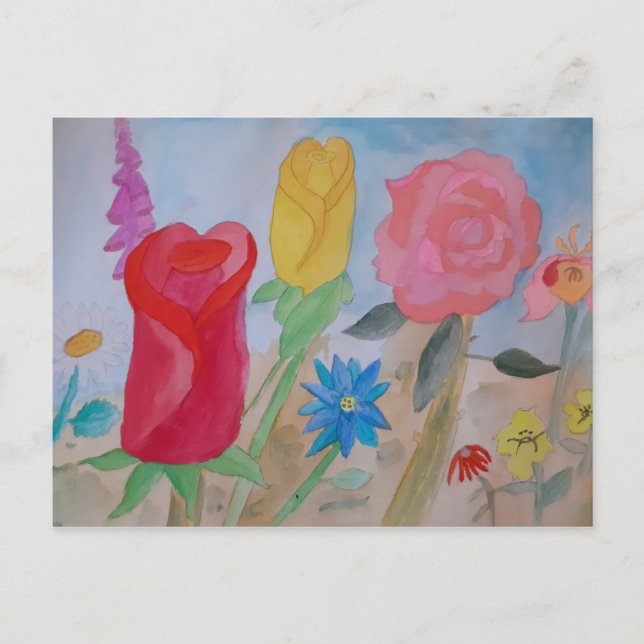 Carte Postale Jardin fleuri d'été (Devant)