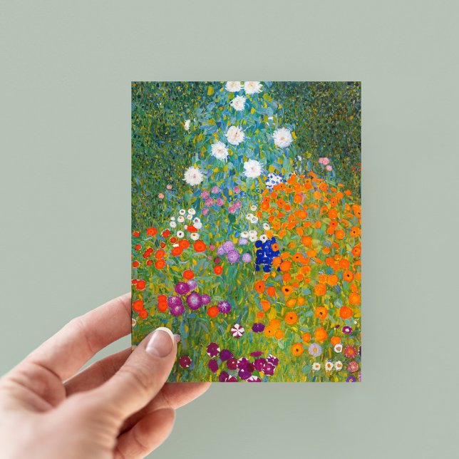 Carte Postale Jardin fleuri | Gustav Klimt (Créateur téléchargé)