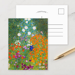 Carte Postale Jardin fleuri   Gustav Klimt