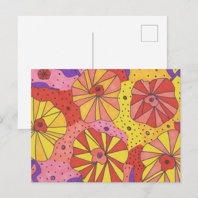 Carte Postale Jardin floral futuriste (Devant / Derrière)