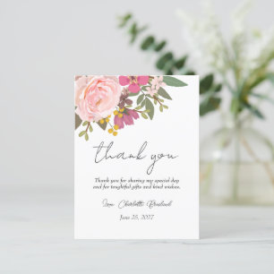 Carte Postale Jardin Floral Rose Fête de Mariage de Printemps