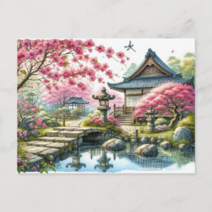 Carte Postale Jardin japonais de printemps paisible