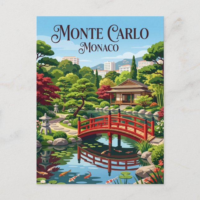 Carte Postale Jardin Japonais Monaco (Devant)