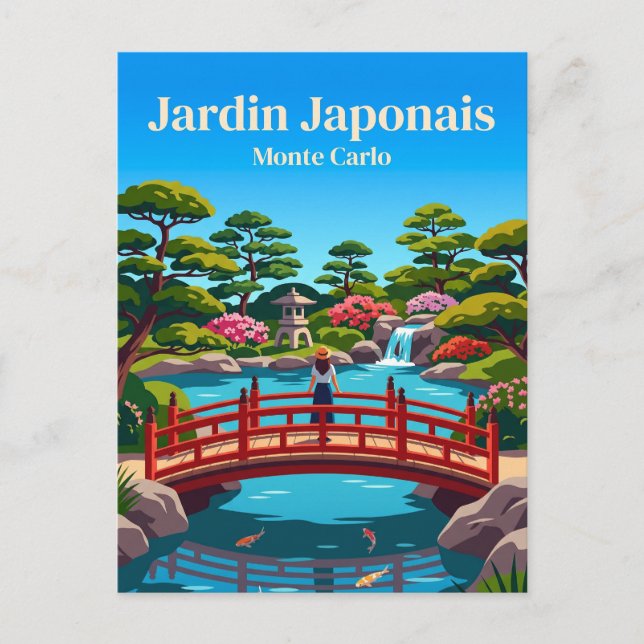 Carte Postale Jardin Japonais Monaco (Devant)