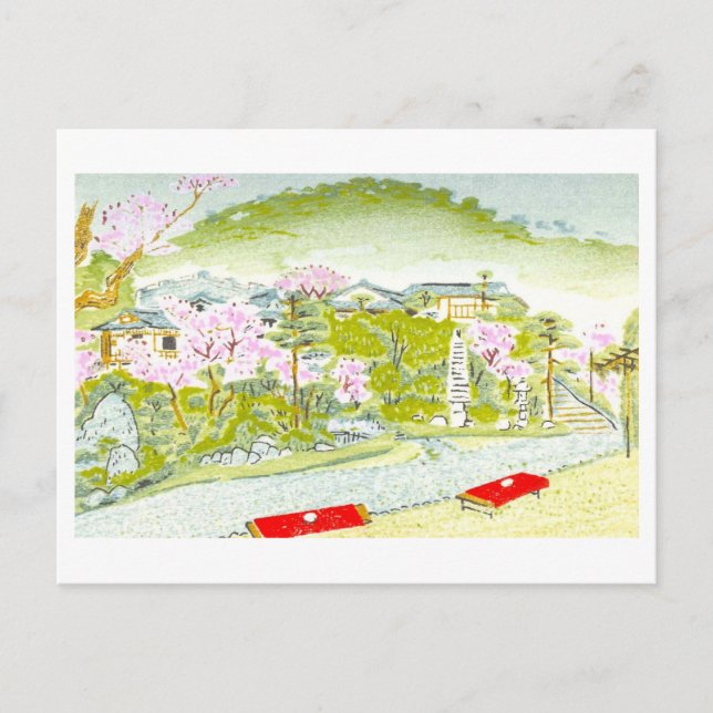 Carte Postale Jardin Japonais Vintage (Devant)