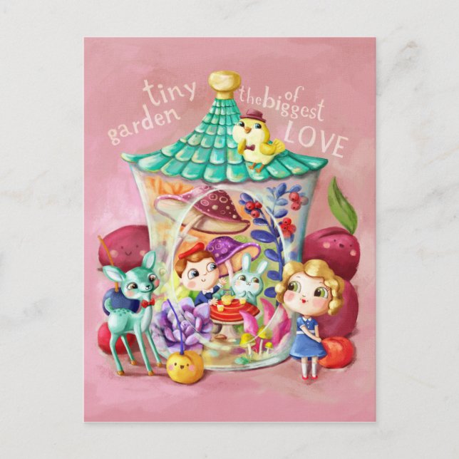 Carte Postale Jardin minuscule du plus grand amour (Devant)