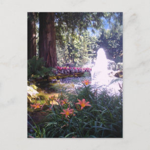 Carte Postale Jardin paysager et fontaine à eau