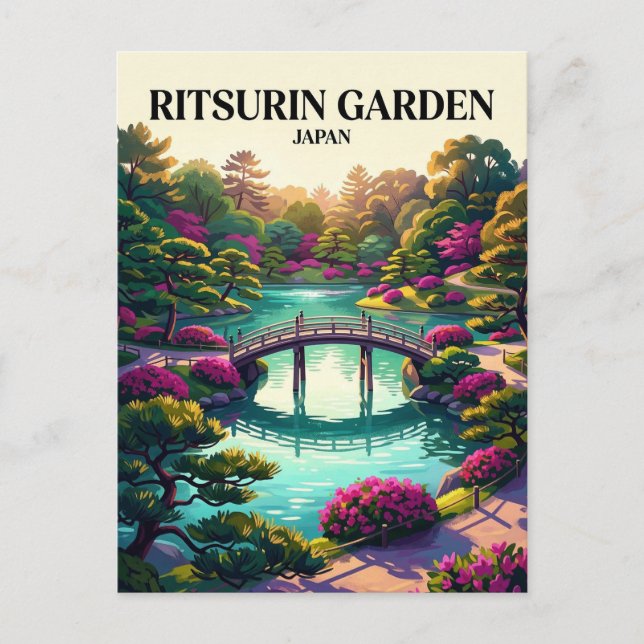 Carte Postale Jardin Ritsurin Japon (Devant)