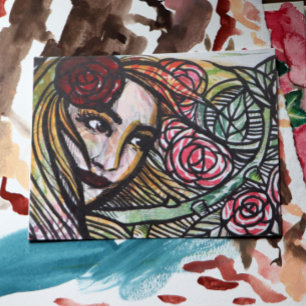 Carte Postale Jardin Rose déesse Rose Jardin