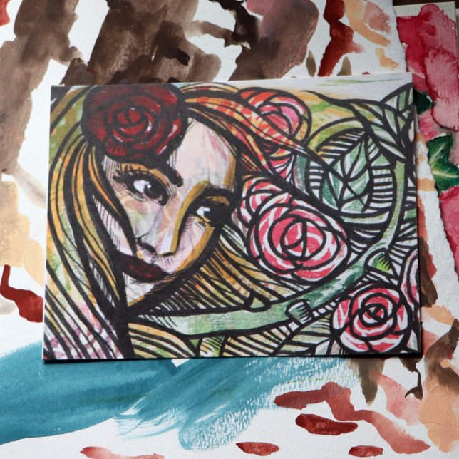 Carte Postale Jardin Rose déesse Rose Jardin (Créateur téléchargé)