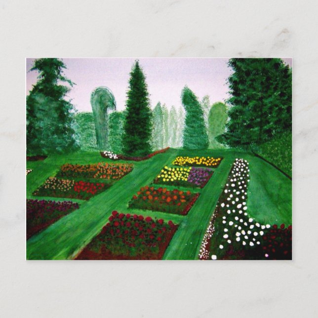 Carte Postale Jardin rose, Portland, Oregon aquarelle peinture (Devant)