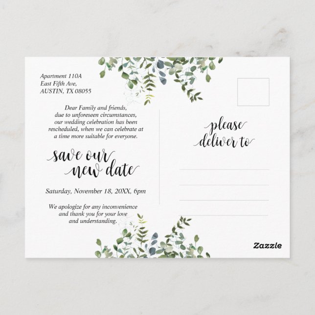 Carte Postale Jardin verdoyant, L'amour est patient, Reporté (Dos)