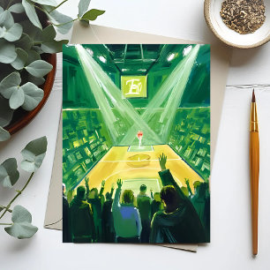 Carte Postale Jardin Vert Basketball Boston Aquarelle