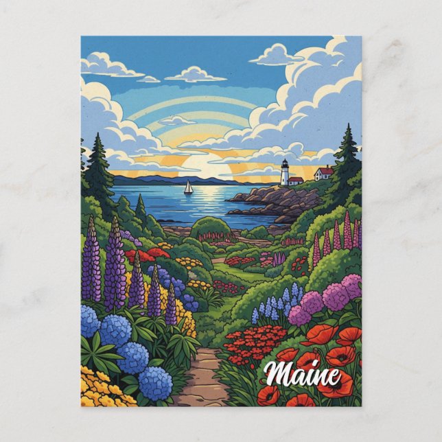 Carte Postale Jardins botaniques du Maine Côtier (Devant)