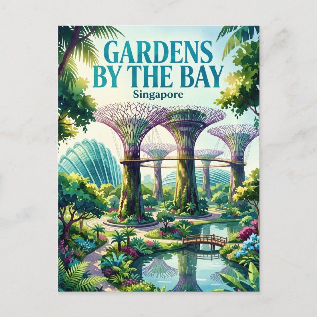 Carte Postale Jardins de Bay Singapour Singapour (Devant)
