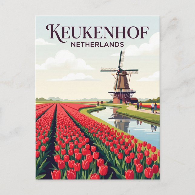 Carte Postale Jardins de Keukenhof Pays-Bas (Devant)
