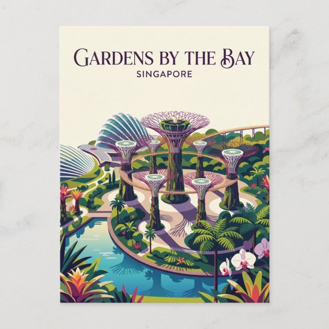 Carte Postale Jardins de la baie de Singapour (Devant)