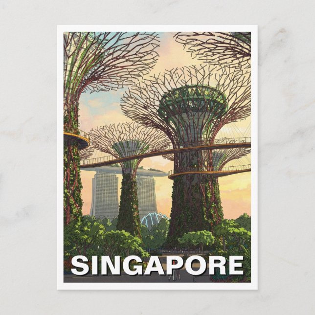 Carte Postale Jardins de la baie de Singapour (Devant)