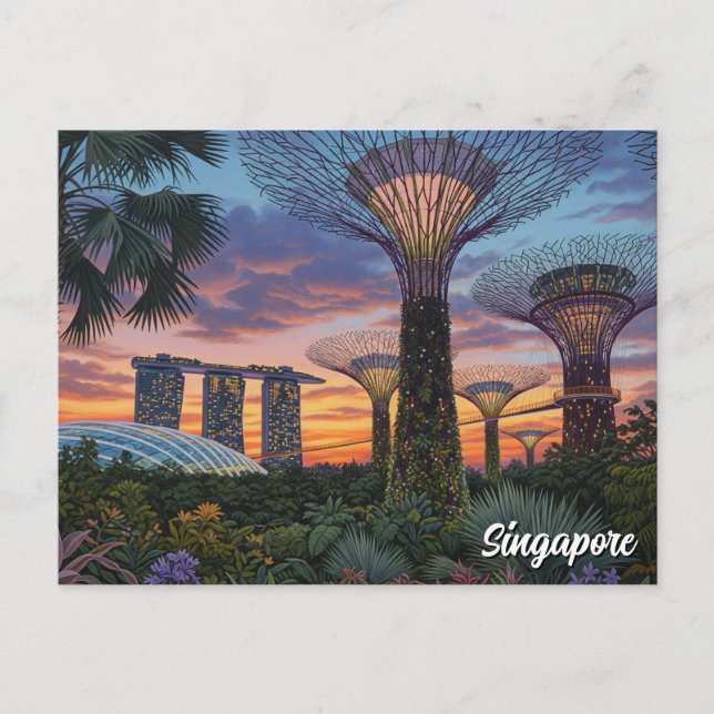 Carte Postale Jardins de la baie de Singapour (Devant)