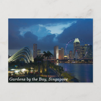 Carte Postale Jardins de la baie et Singapore Flyer