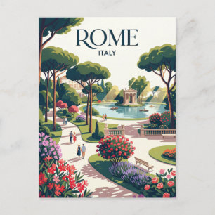 Carte Postale Jardins de la Villa Borghese Italie