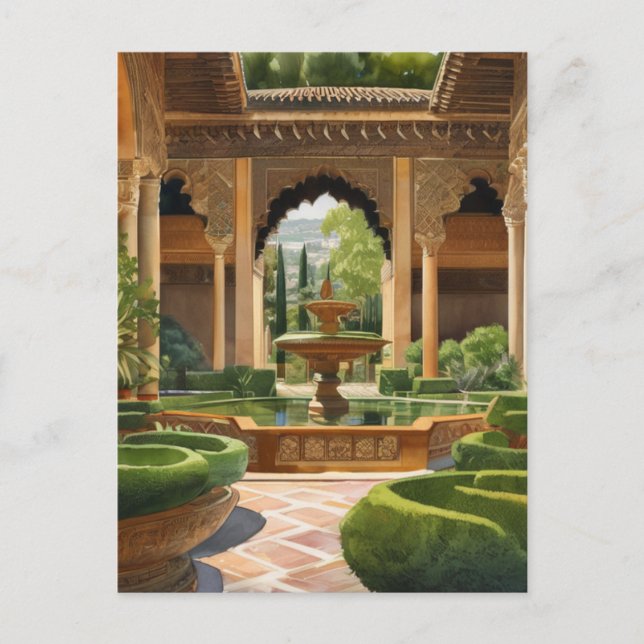 Carte Postale Jardins de l'Alhambra Espagne (Devant)