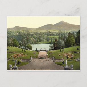 Carte Postale Jardins de Powerscourt House vers 1900, Antique Ir