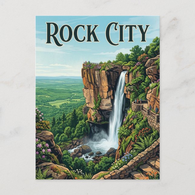 Carte Postale Jardins de Rock City (Devant)