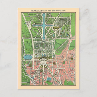 Carte Postale Jardins de Versailles, Restauré Vintage 1920