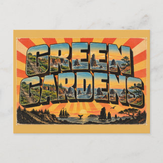 Carte Postale Jardins Verts NL Falaises Cheminées de fée Prairie