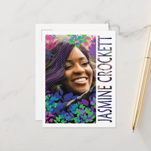 Carte postale Jasmine Crockett (Devant/Arrière en situation)