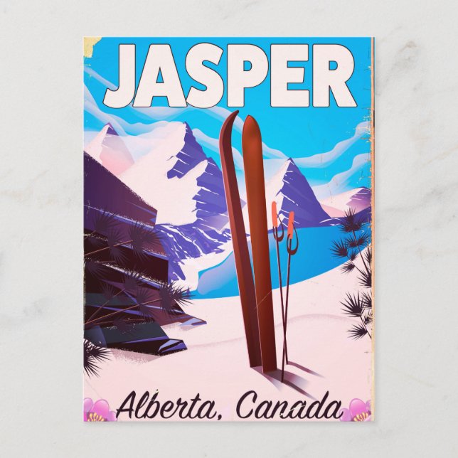 Carte Postale Jasper Alberta affiche de voyage du Canada (Devant)