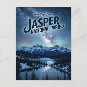 Carte Postale Jasper National Park la nuit Canada
