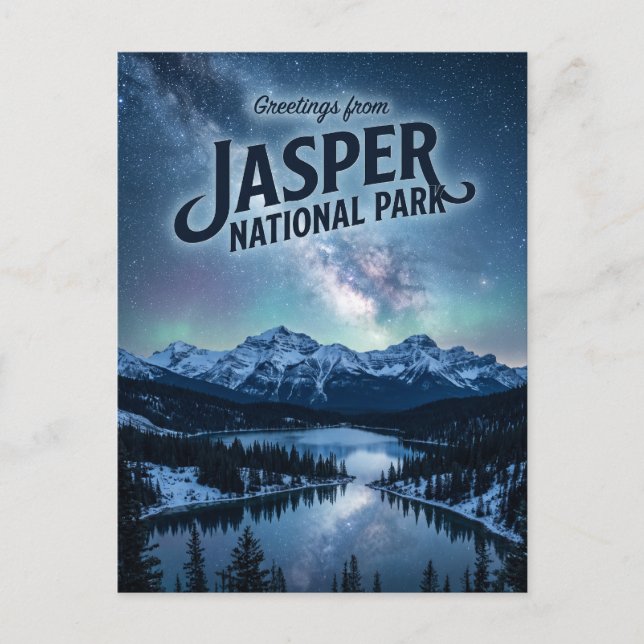 Carte Postale Jasper National Park la nuit Canada (Devant)