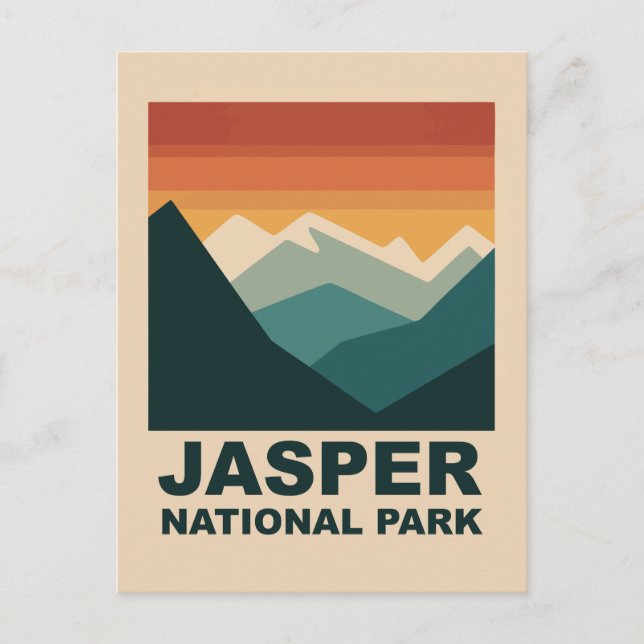 Carte Postale Jasper National Park Minimalist Outdoor Design (Devant)