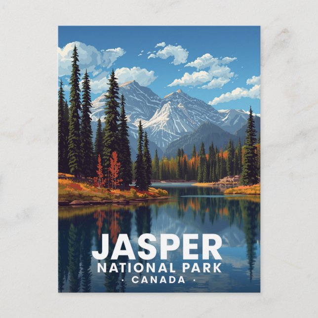 Carte Postale Jasper National Park Mountains Lake View (Devant)