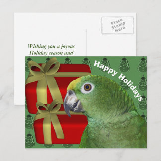 Carte postale Jaune Amazon Parrot Christmas