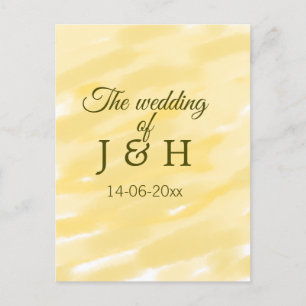 Carte Postale Jaune beurre pastel le mariage du nom du couple