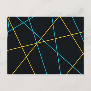 Carte Postale Jaune, Bleu, cool, tendance, urbain, lignes modern