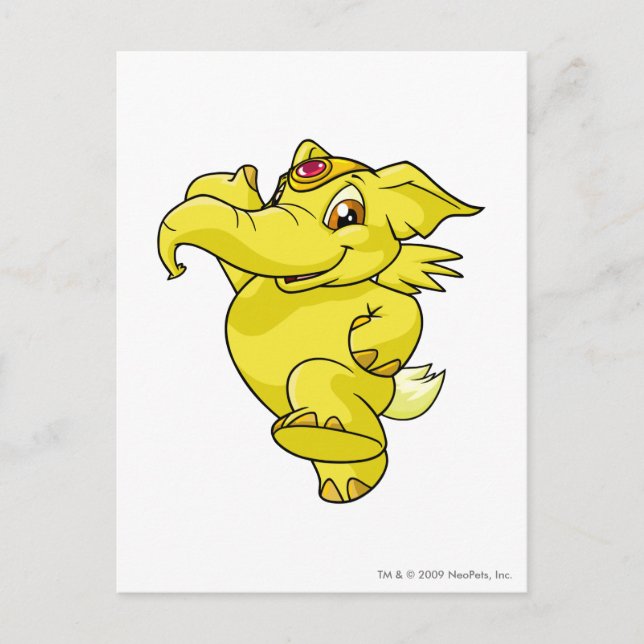 Carte Postale Jaune d'Elephante (Devant)