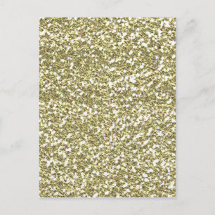 CARTE POSTALE JAUNE D'OR SEQUINS BLANCS PARTIES SCINTILLANT TEMP