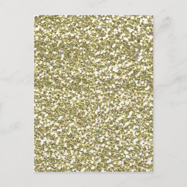 CARTE POSTALE JAUNE D'OR SEQUINS BLANCS PARTIES SCINTILLANT TEMP (Devant)