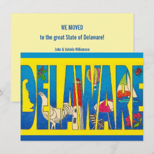 Carte postale jaune du Delaware pour annonce de dé