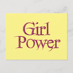 Carte Postale Jaune et rose FILLE puissance Springtme Fleur