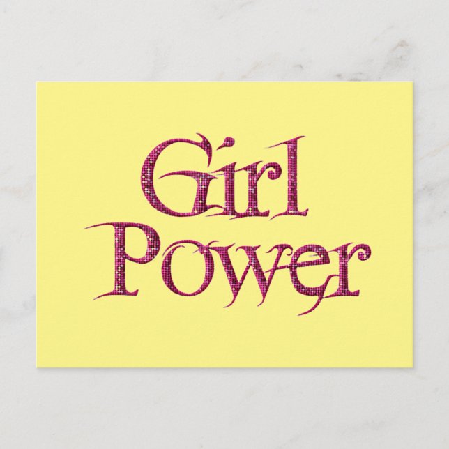 Carte Postale Jaune et rose FILLE puissance Springtme Fleur (Devant)