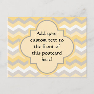 Carte Postale Jaune/Gris Chevron Zigzag