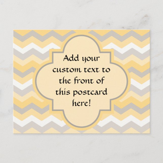 Carte Postale Jaune/Gris Chevron Zigzag (Devant)