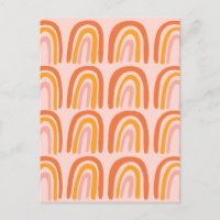 Jaune orange rose doux motif arc-en-ciel